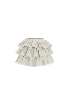 My Dear Layered Draped Linen Silk Mini Skirt