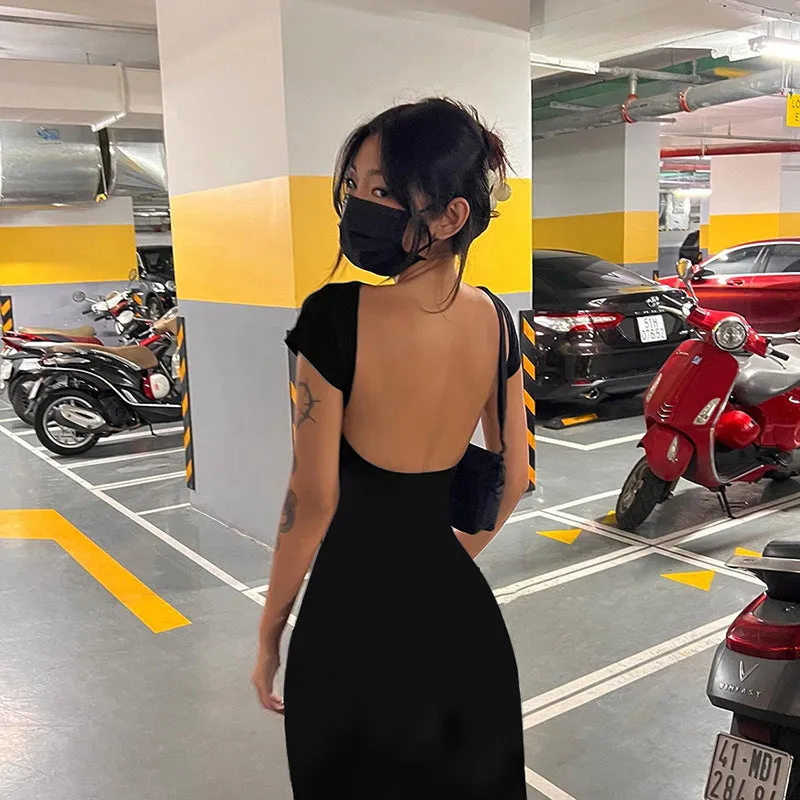 'Night's Wink' Backless Maxi Dress