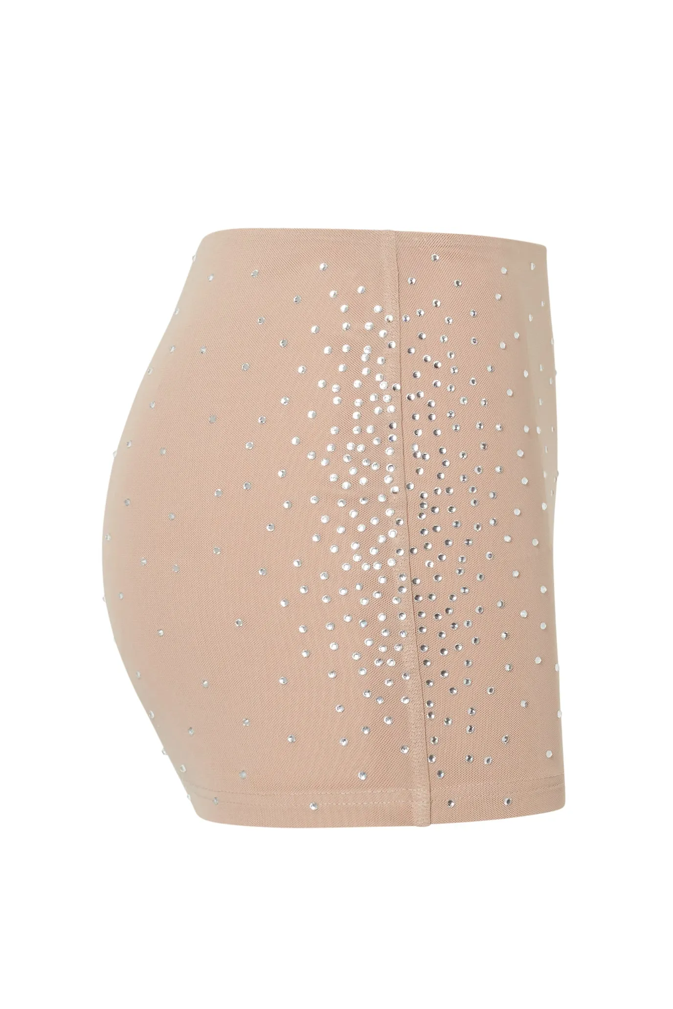 Nuria Crystal Embellished Trendy Mesh Mini Skirt