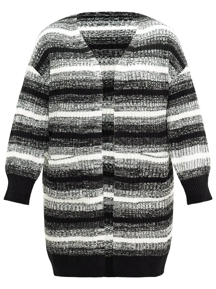 Ombre Heather Patched Pocket Cardigan