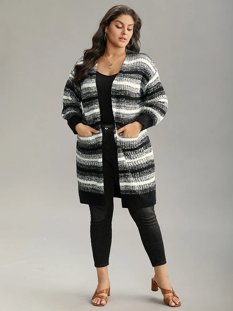 Ombre Heather Patched Pocket Cardigan