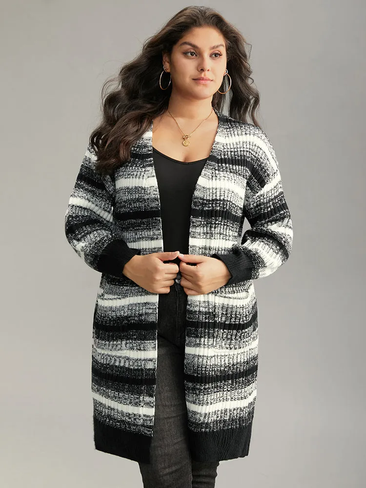 Ombre Heather Patched Pocket Cardigan