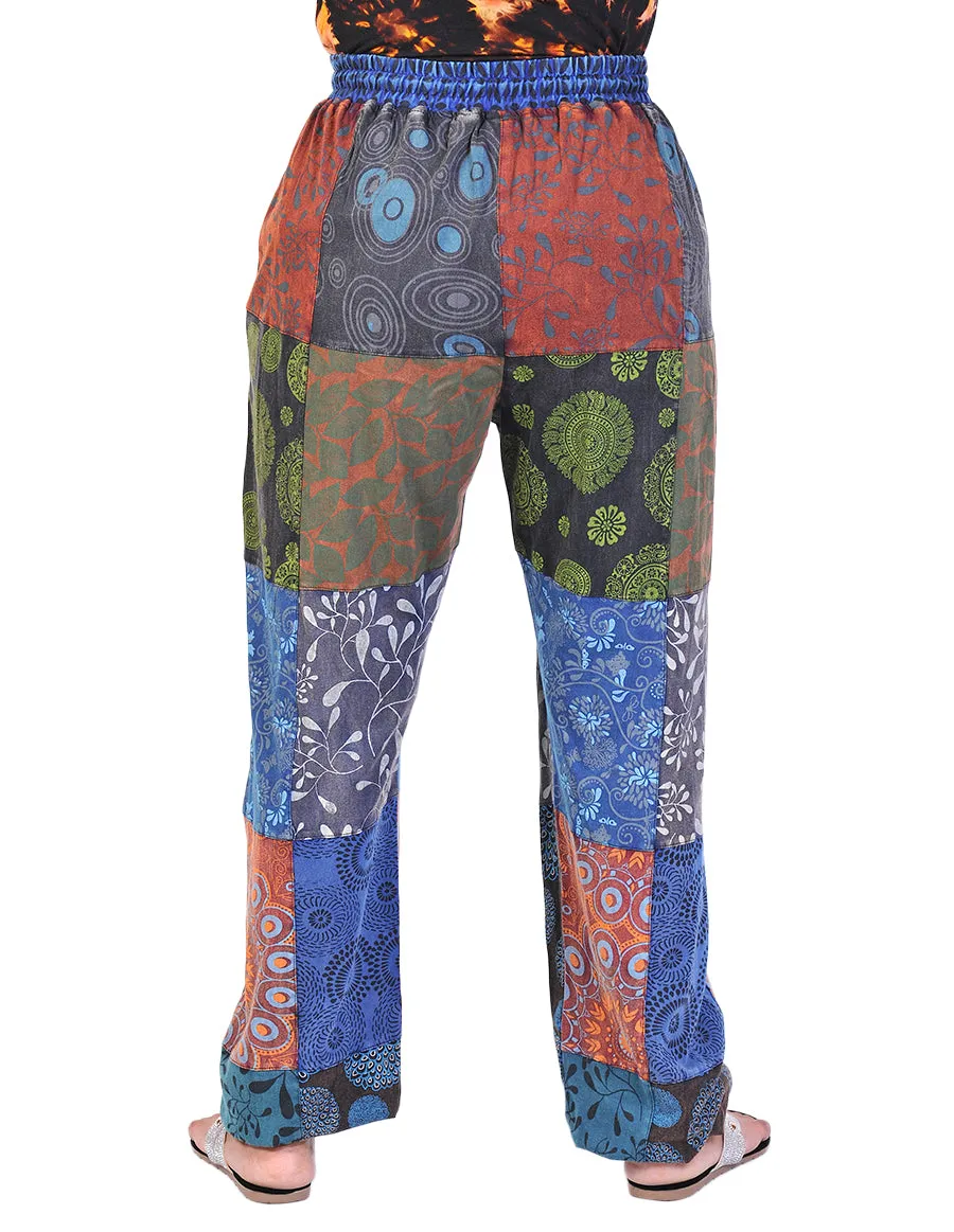 Patchwork and Printed Women's Joggers