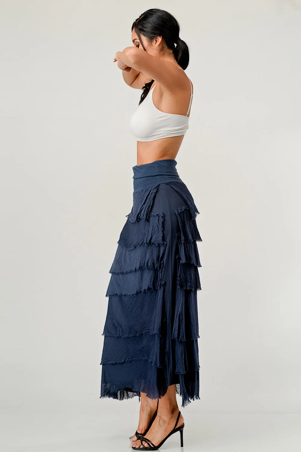 Raw Moda Layered Italian Maxi Skirt