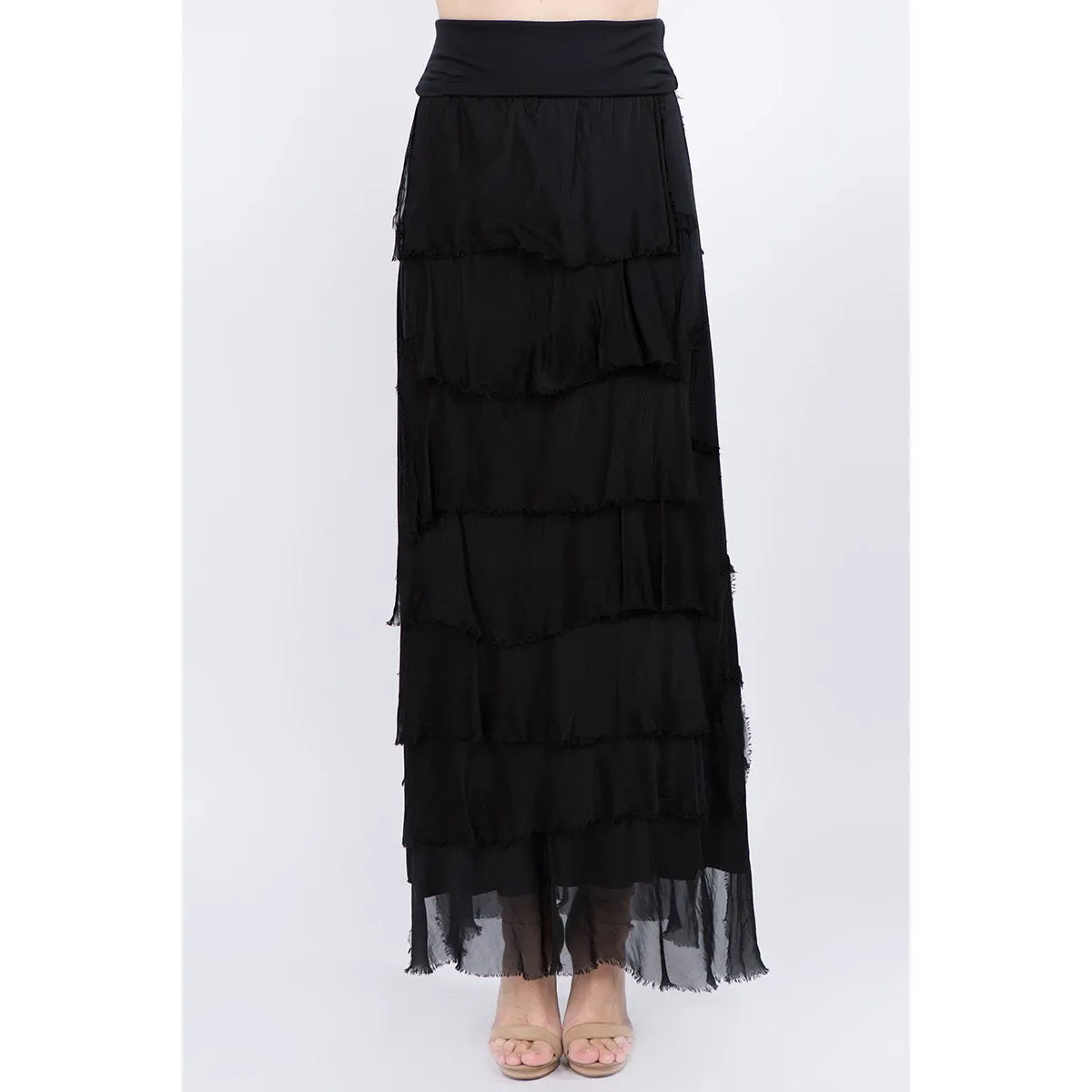 Raw Moda Layered Italian Maxi Skirt