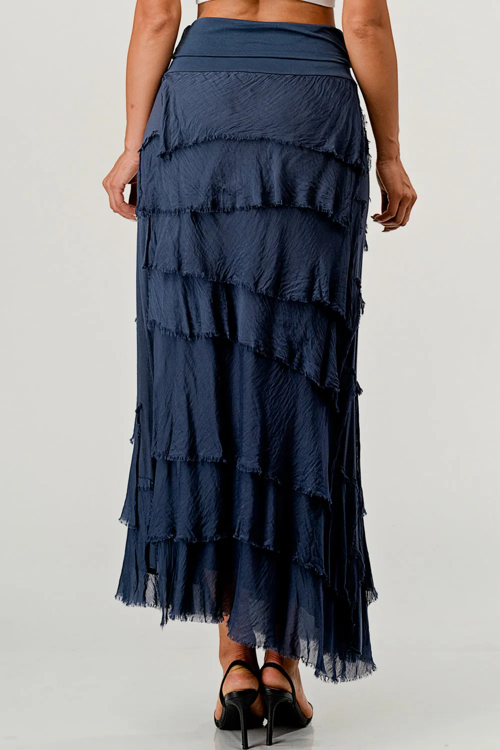 Raw Moda Layered Italian Maxi Skirt