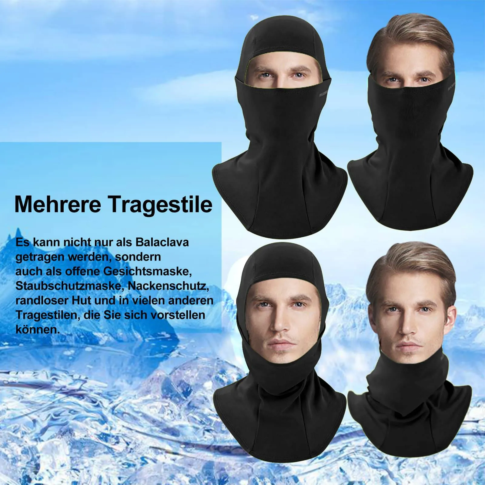 ROCKBROS Sturmhaube Herbst Winter Balaclava für Outdoorsports Unisex