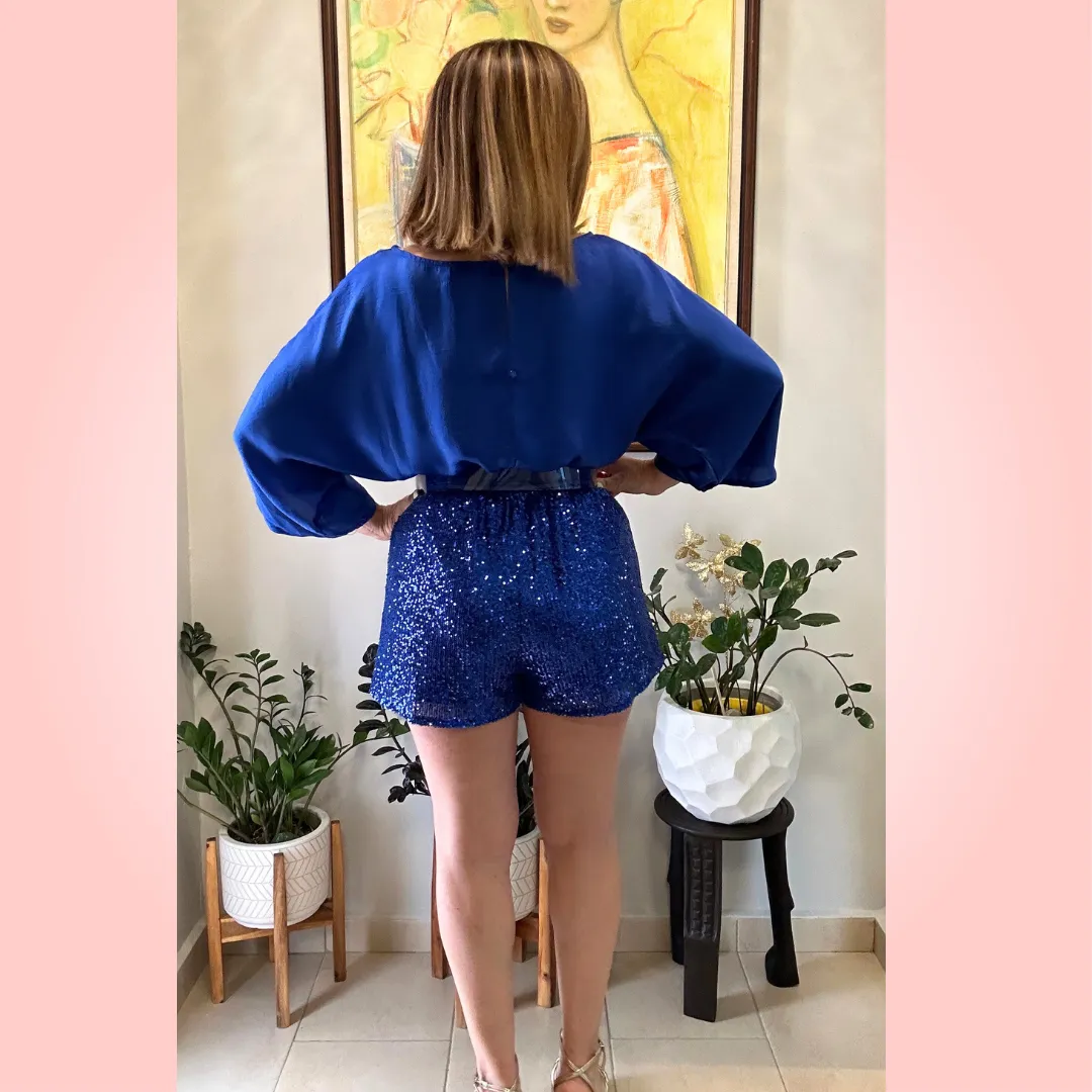 Royal Blue Sequin Romper