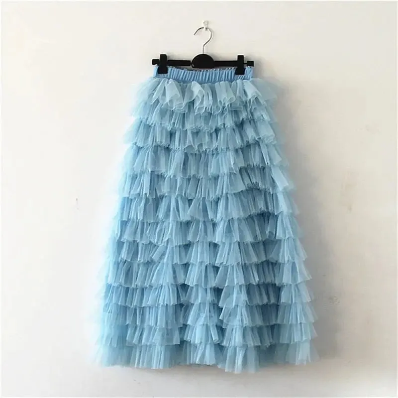 Ruffled Mesh Tutu Skirts