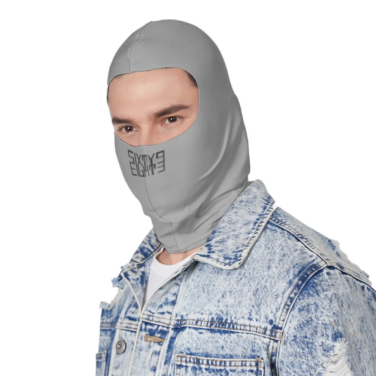 Sixty Eight 93 Logo Black Grey Balaclava Face Mask