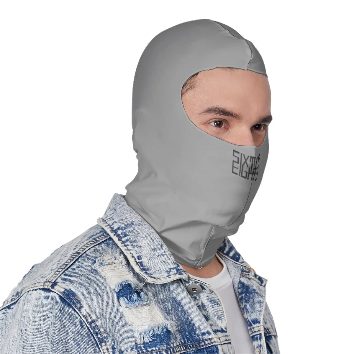 Sixty Eight 93 Logo Black Grey Balaclava Face Mask