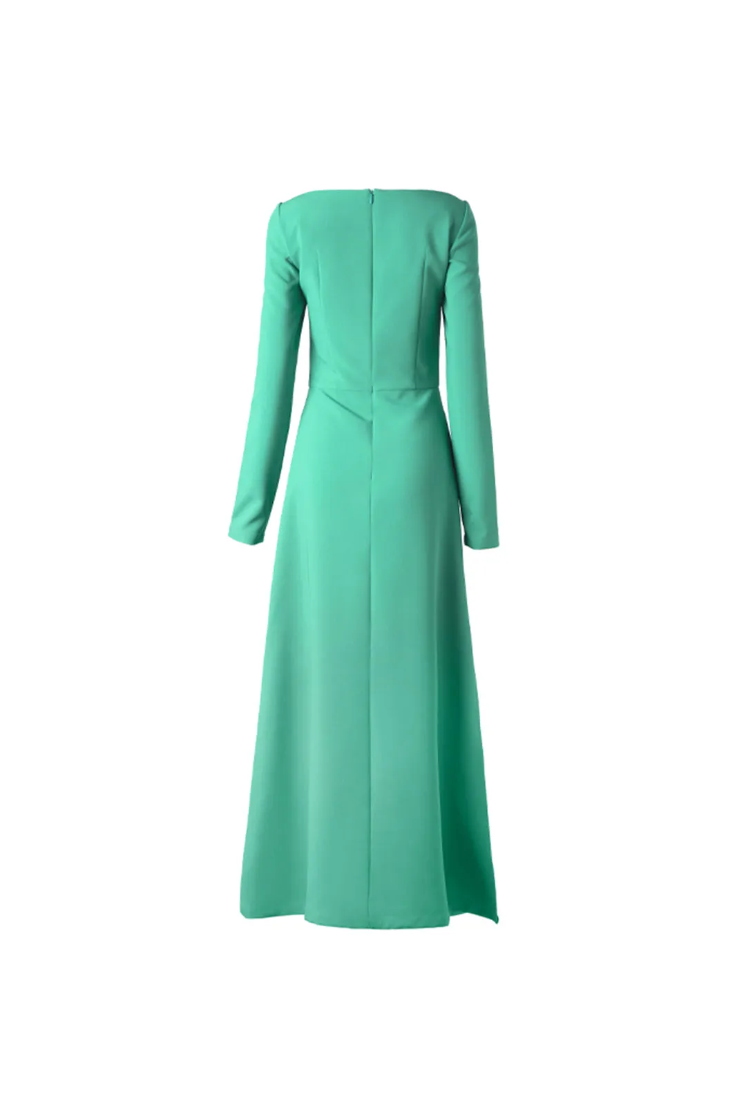 Square neck dress | Cyan green dress | Holiday dress