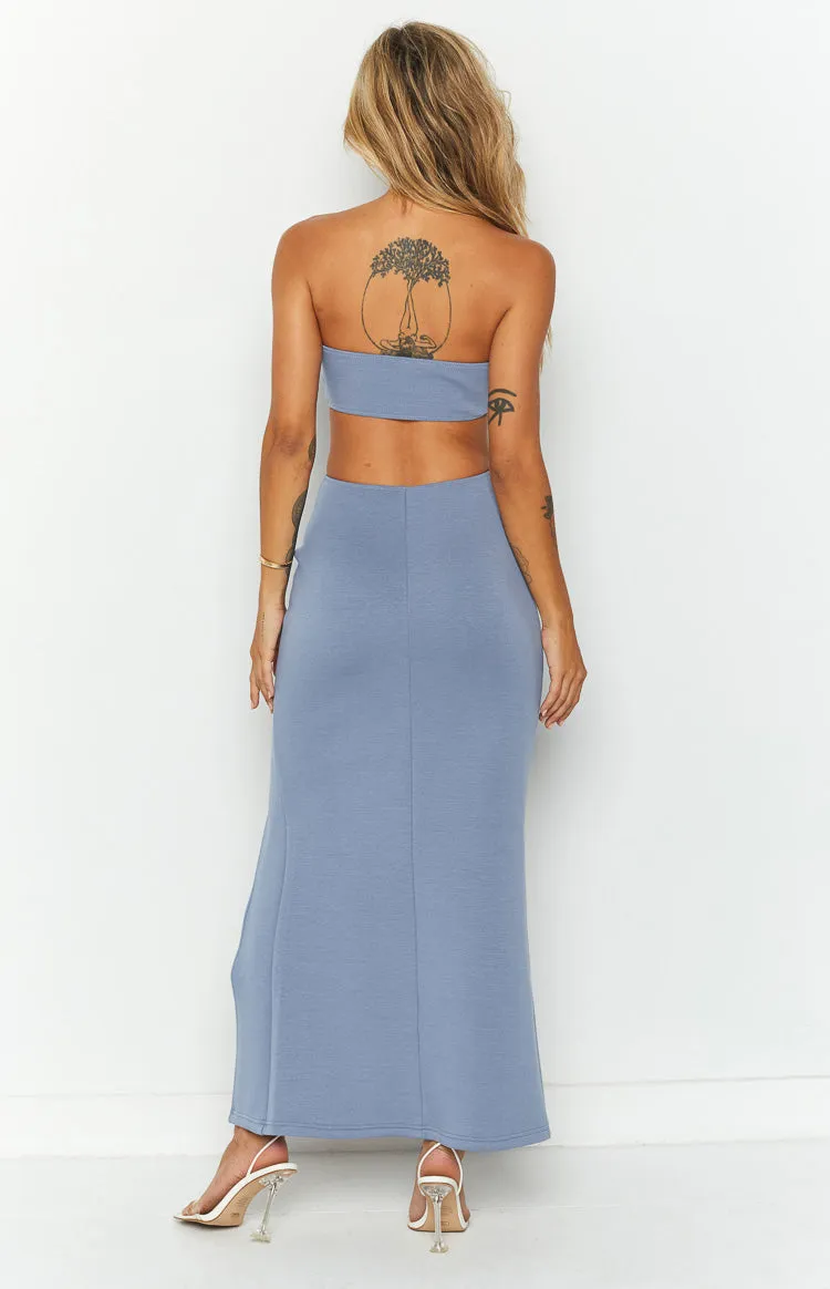 Sylvie Blue Strapless Maxi Dress