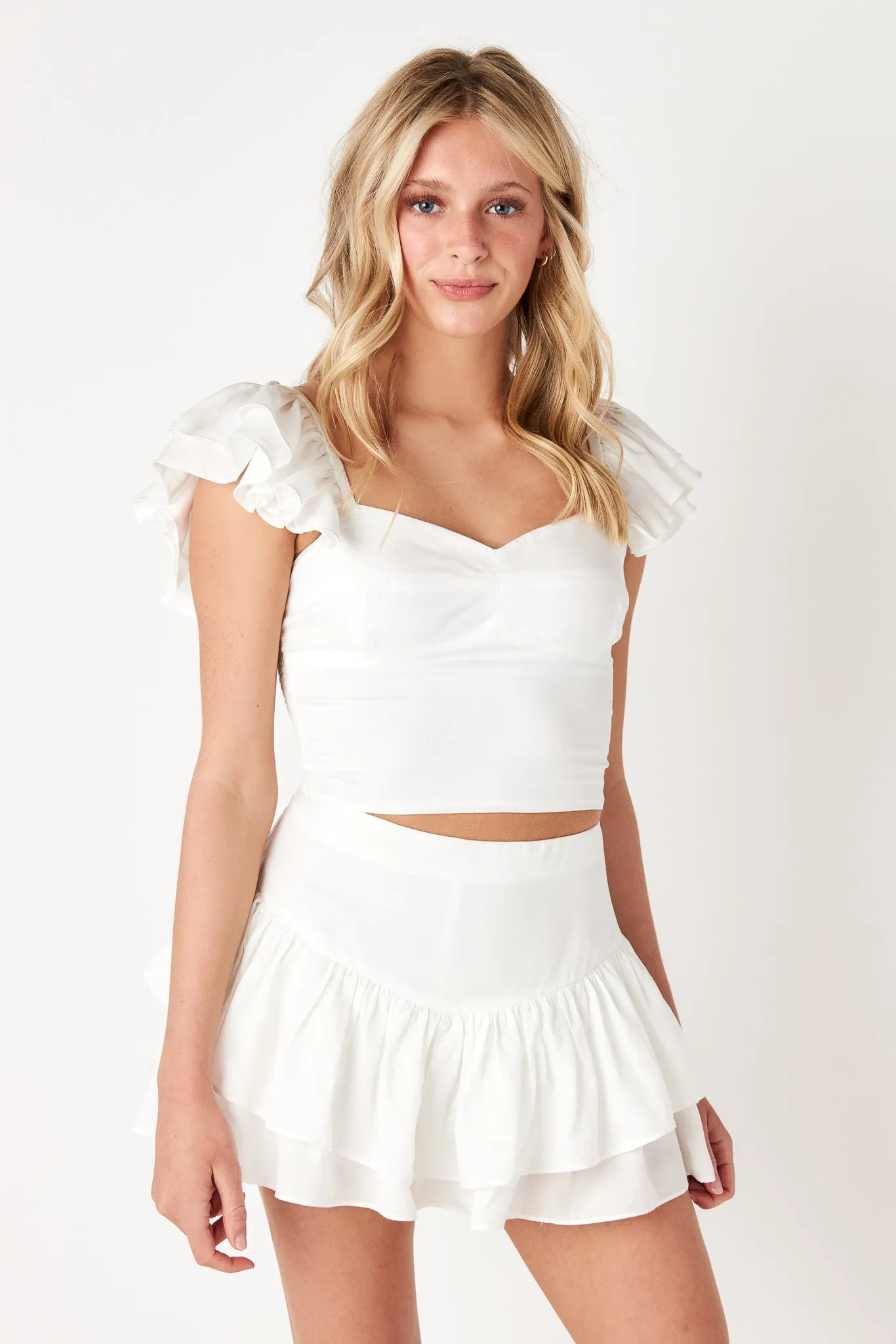 Taylor Layered Skirt White