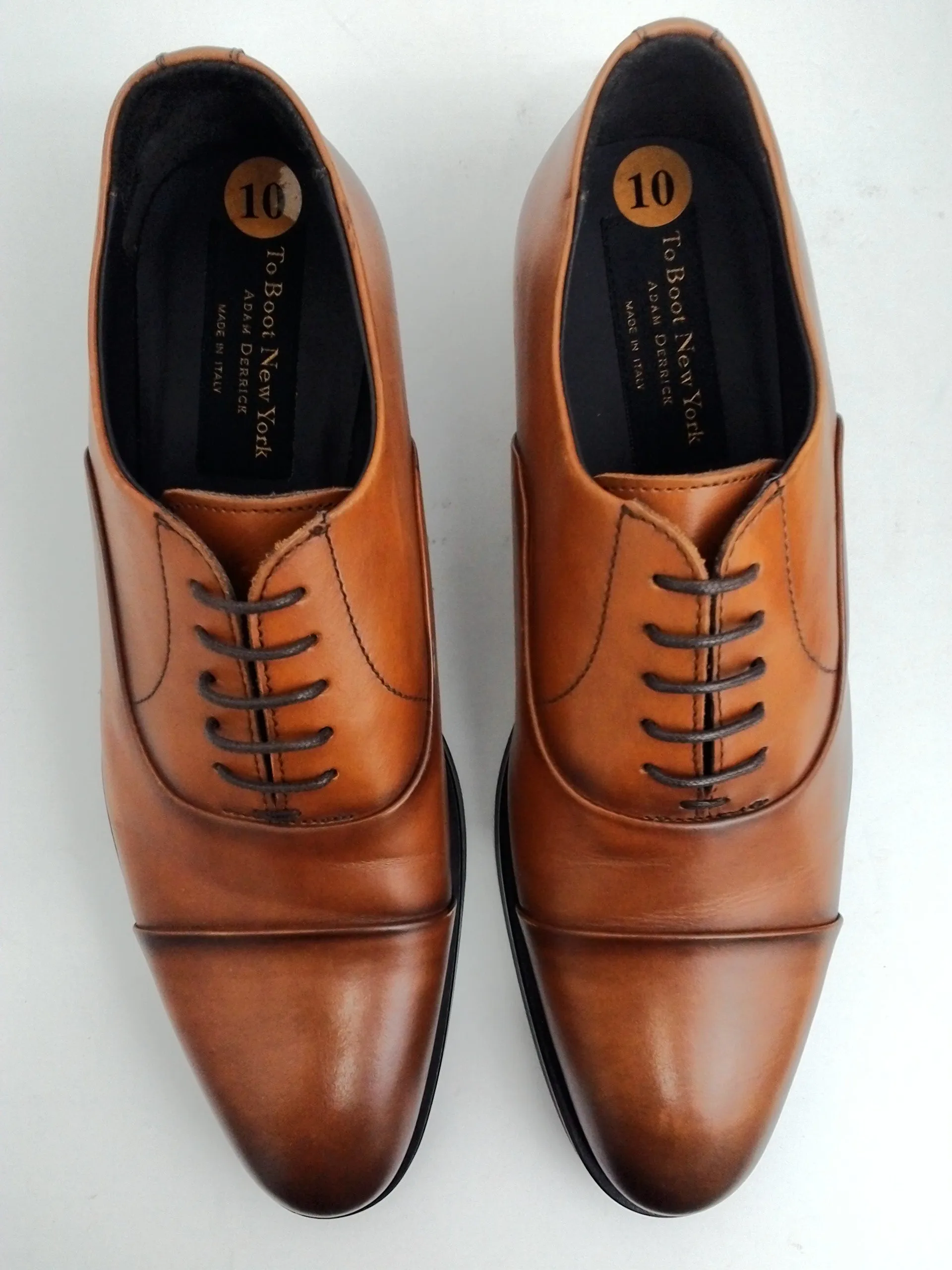 To Boot New York Adam Derrick Men's Hudson Vitello Cuoio Leather Oxfords Size 10 M