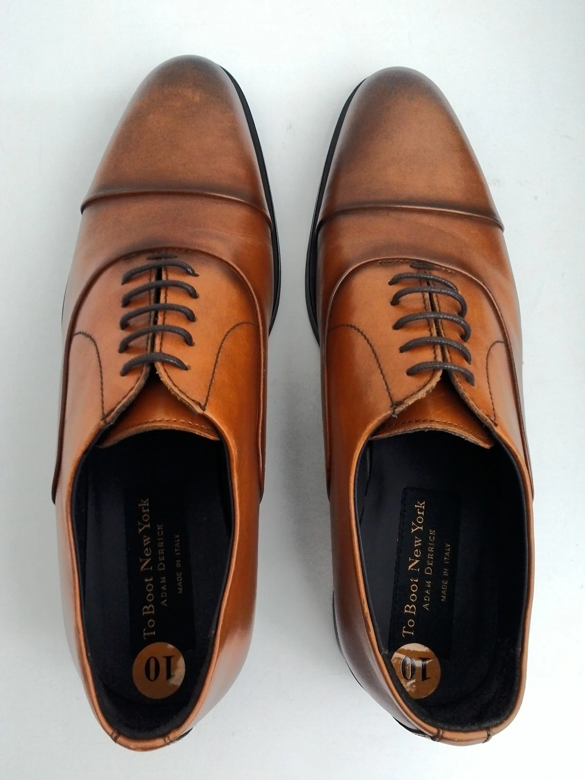 To Boot New York Adam Derrick Men's Hudson Vitello Cuoio Leather Oxfords Size 10 M