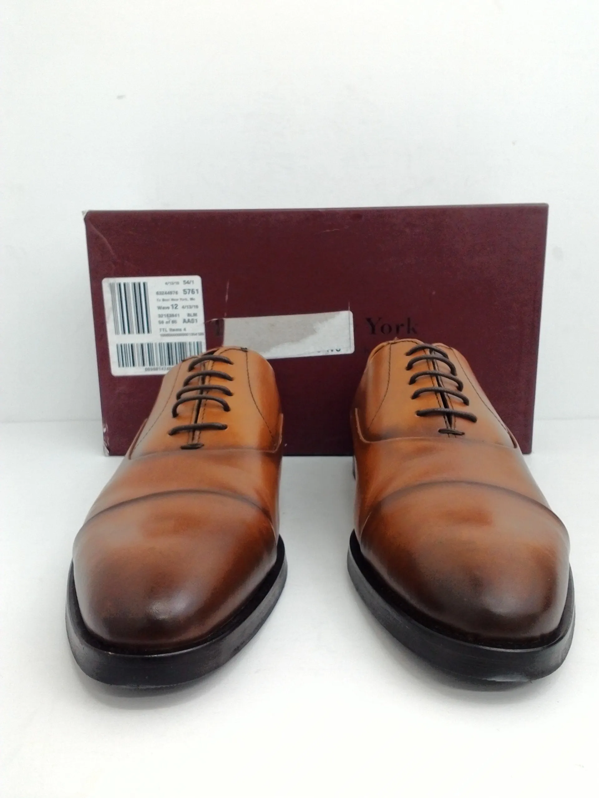 To Boot New York Adam Derrick Men's Hudson Vitello Cuoio Leather Oxfords Size 10 M