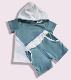 Unisex Hooded Colorblock Set (Shorts)