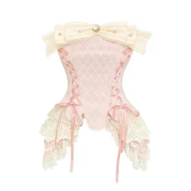 Victorian Ruffles & Lace Corset Skirt Set