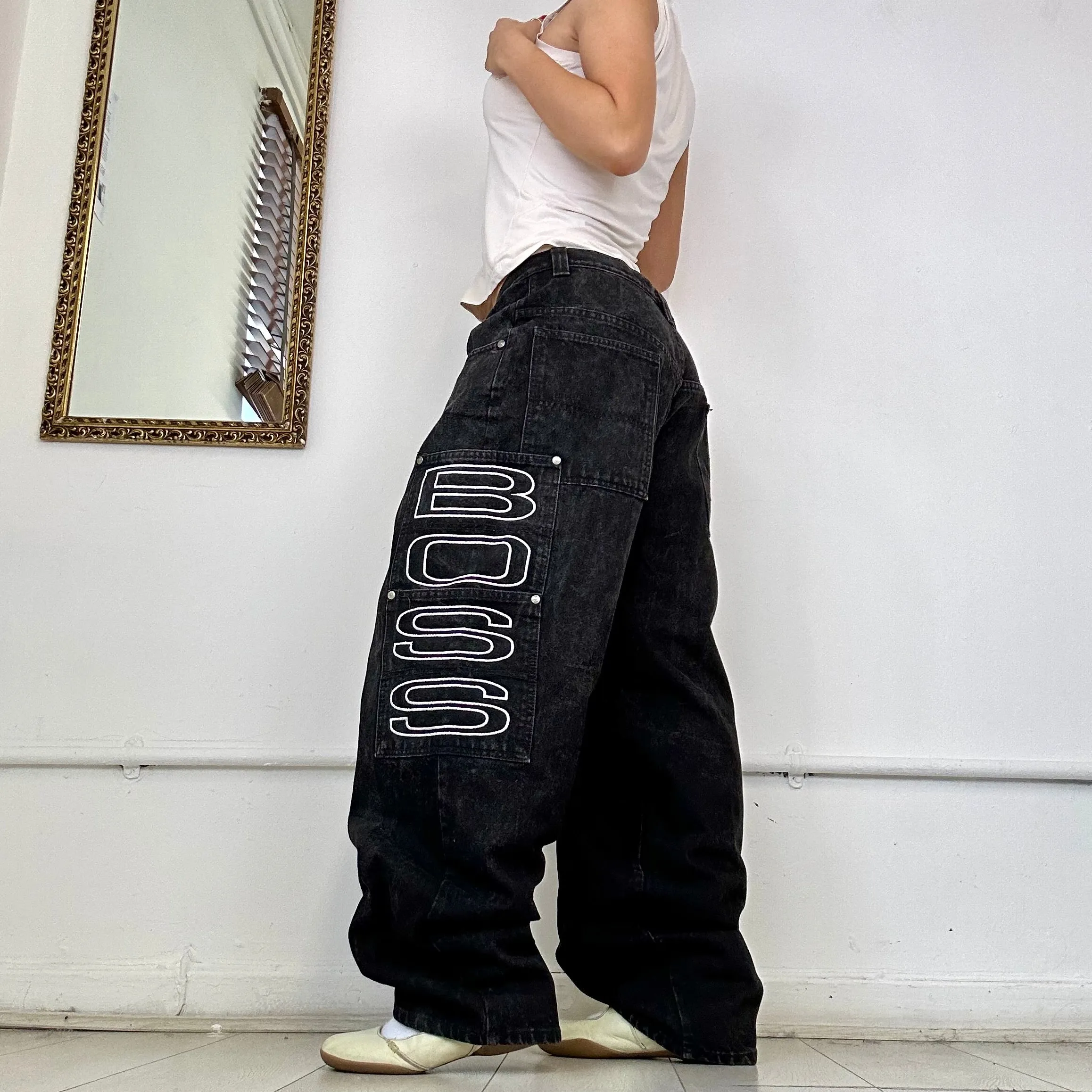 vintage BOSS baggy black jeans