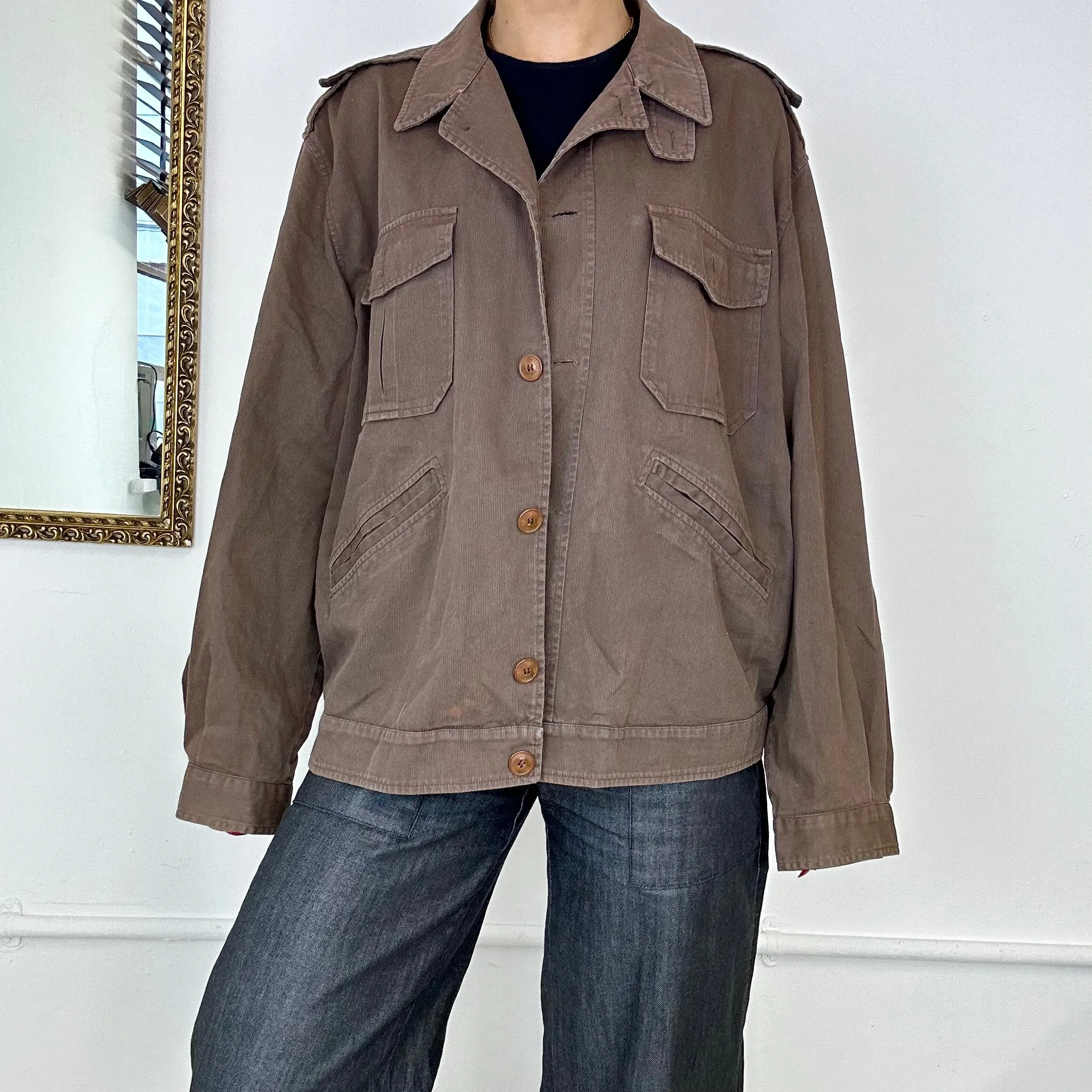 vintage valentino brown button up jacket