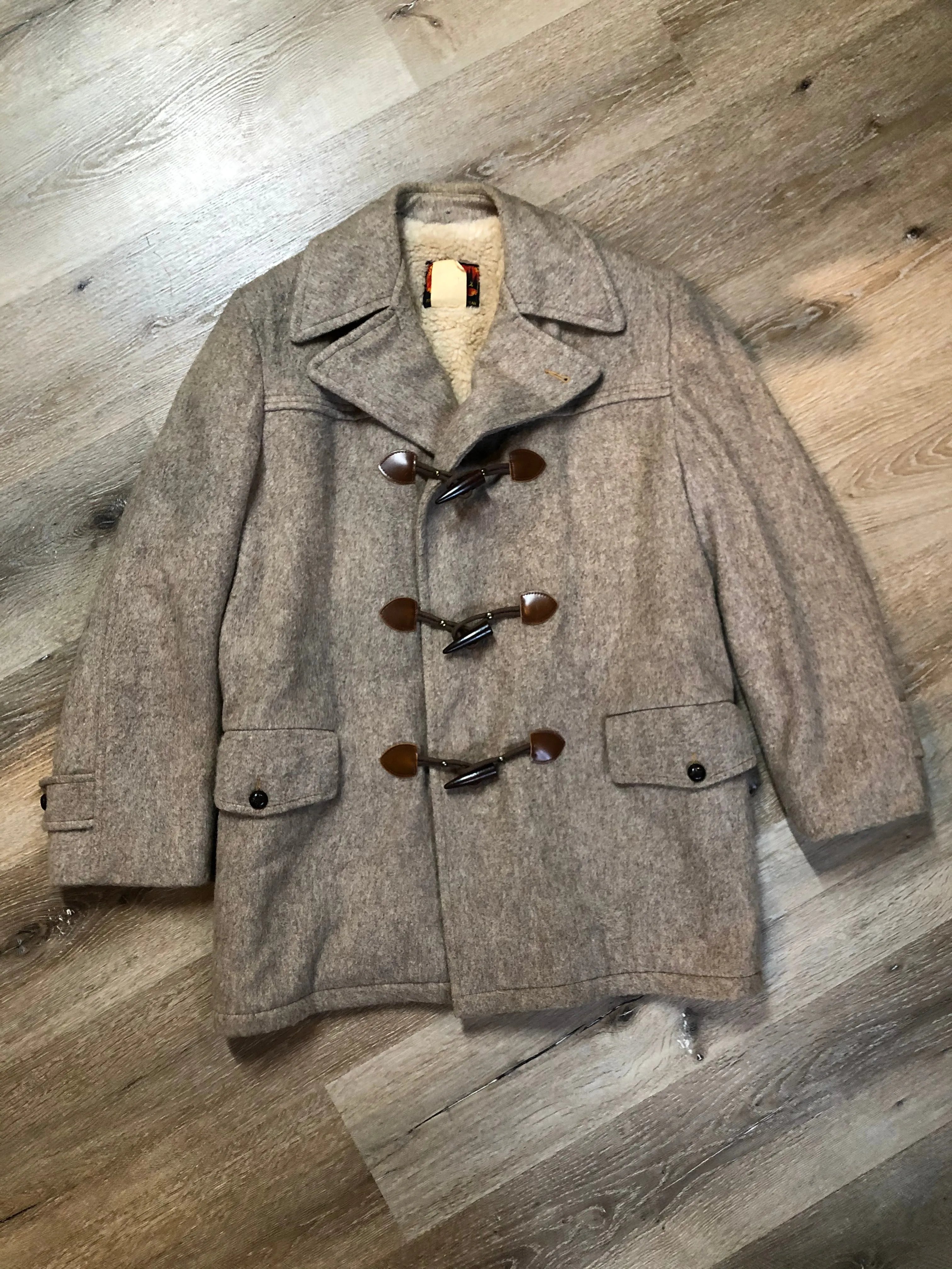 Vintage Wild Woods Grey Duffle Coat, Made in Canada