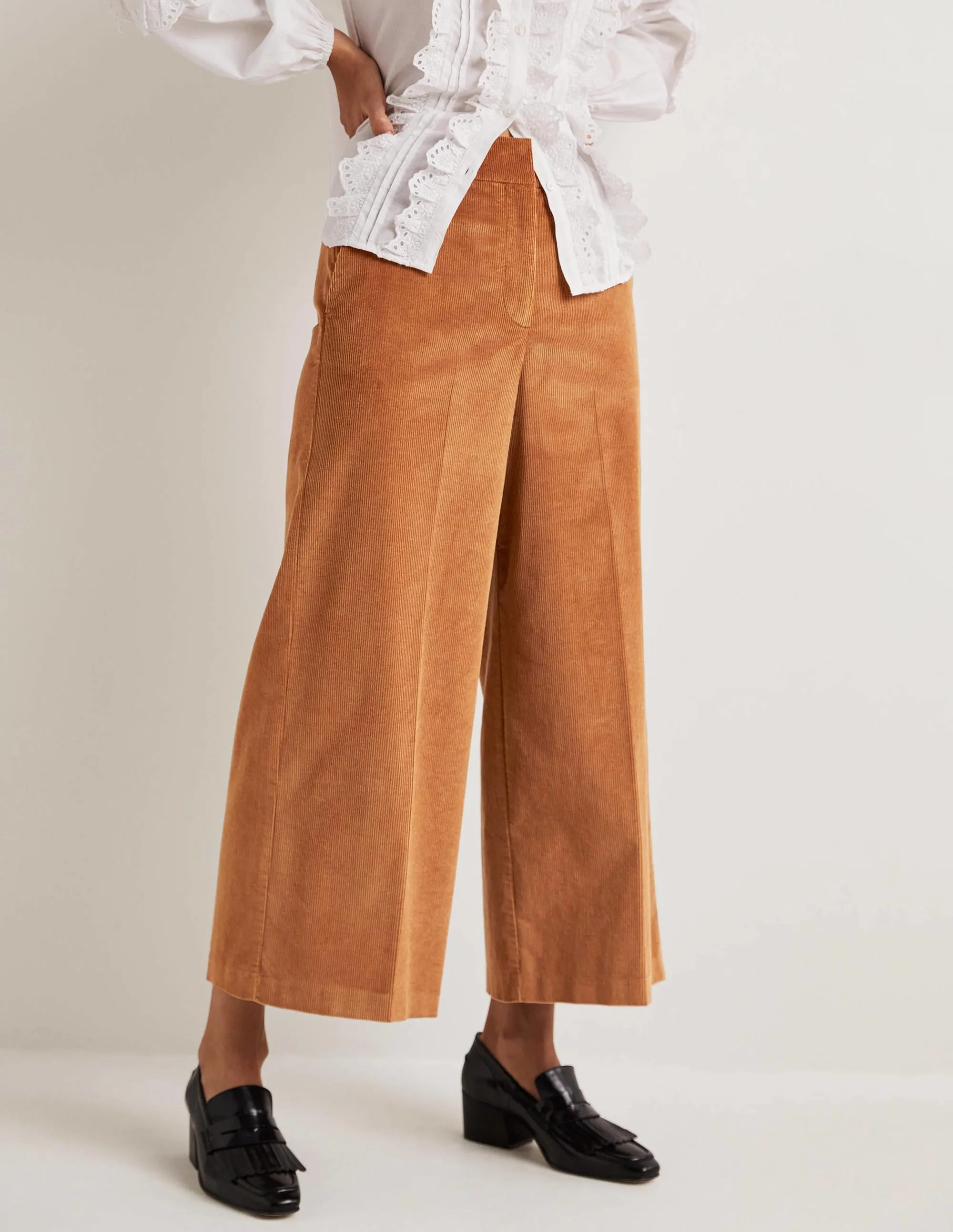 Wide Leg Culottes-Butterscotch Brown