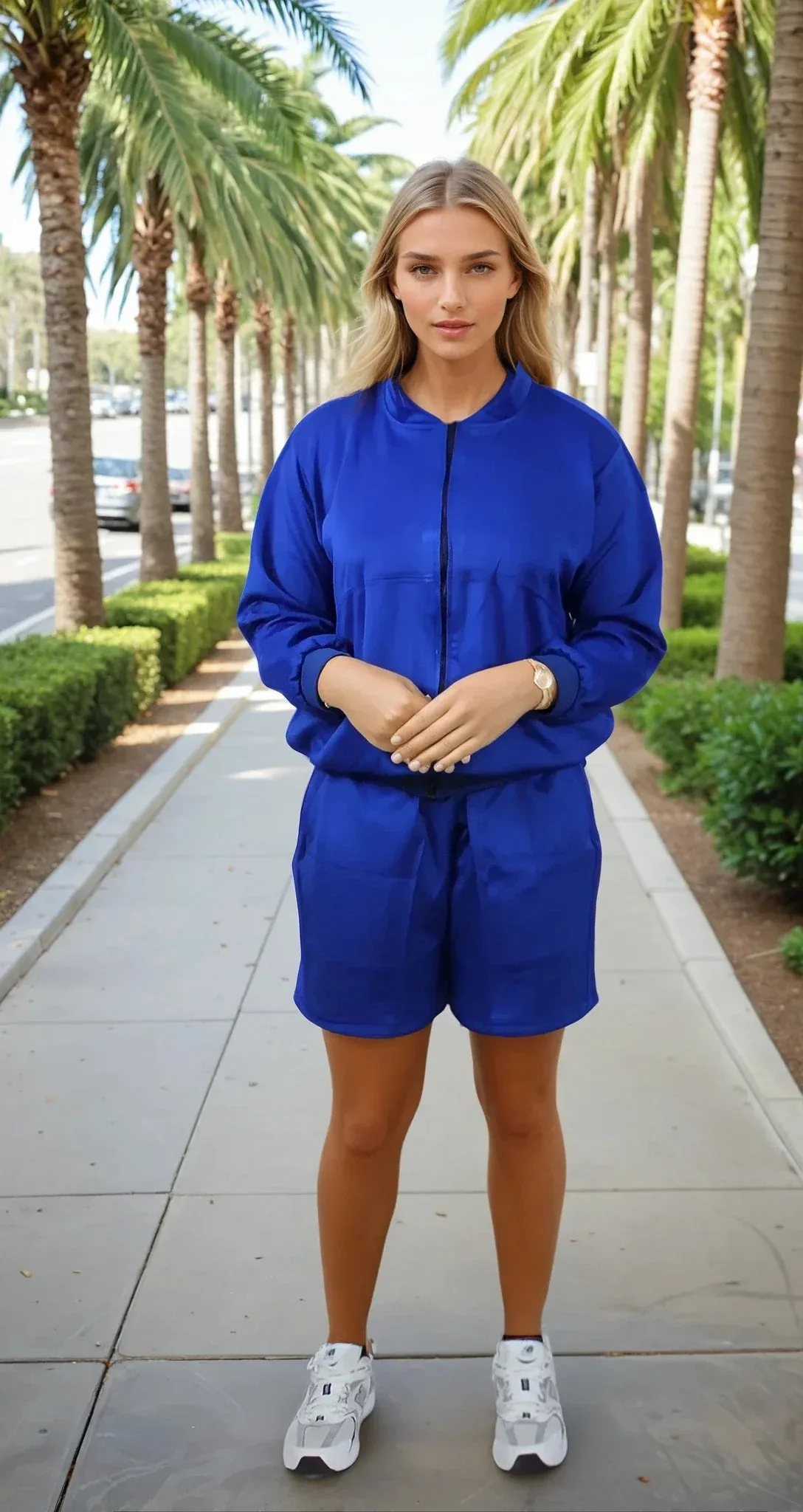 Women’s Royal Blue Zip-Up Lounge Set