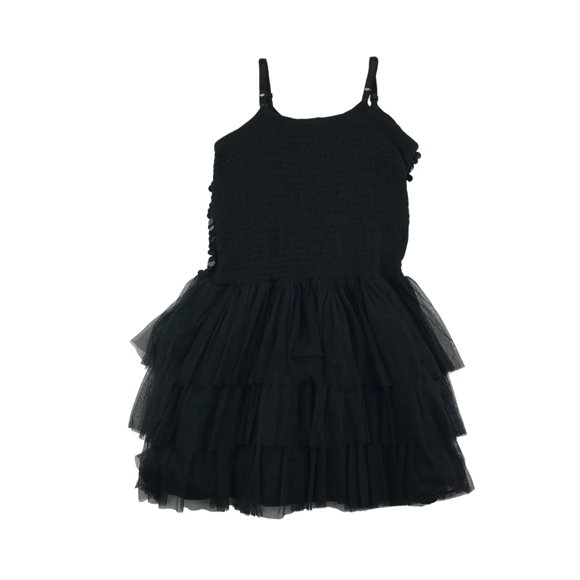 YD dress 12-13 years black sequin top and mesh layered skirt